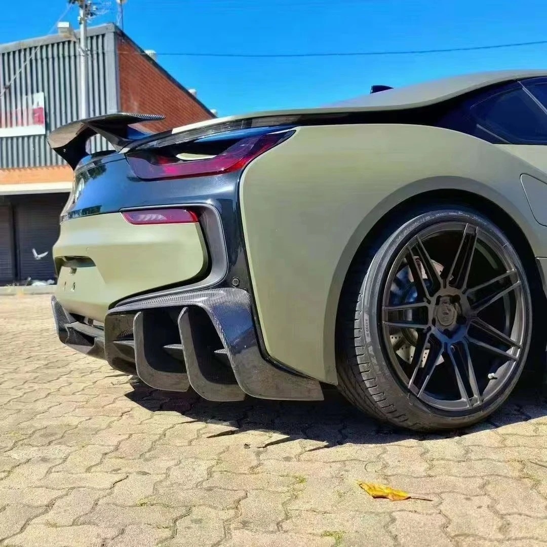 For  I8 EB Style Carbon Fiber Body Kits Spoiler Front Lip Diffuser Side Skirts